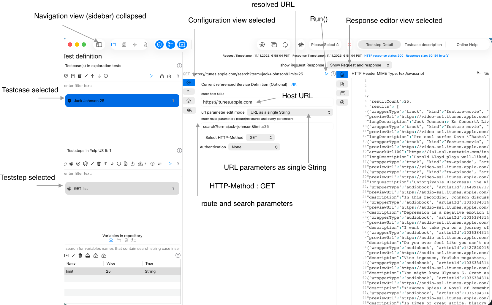HTTP Testrequest with configuration
