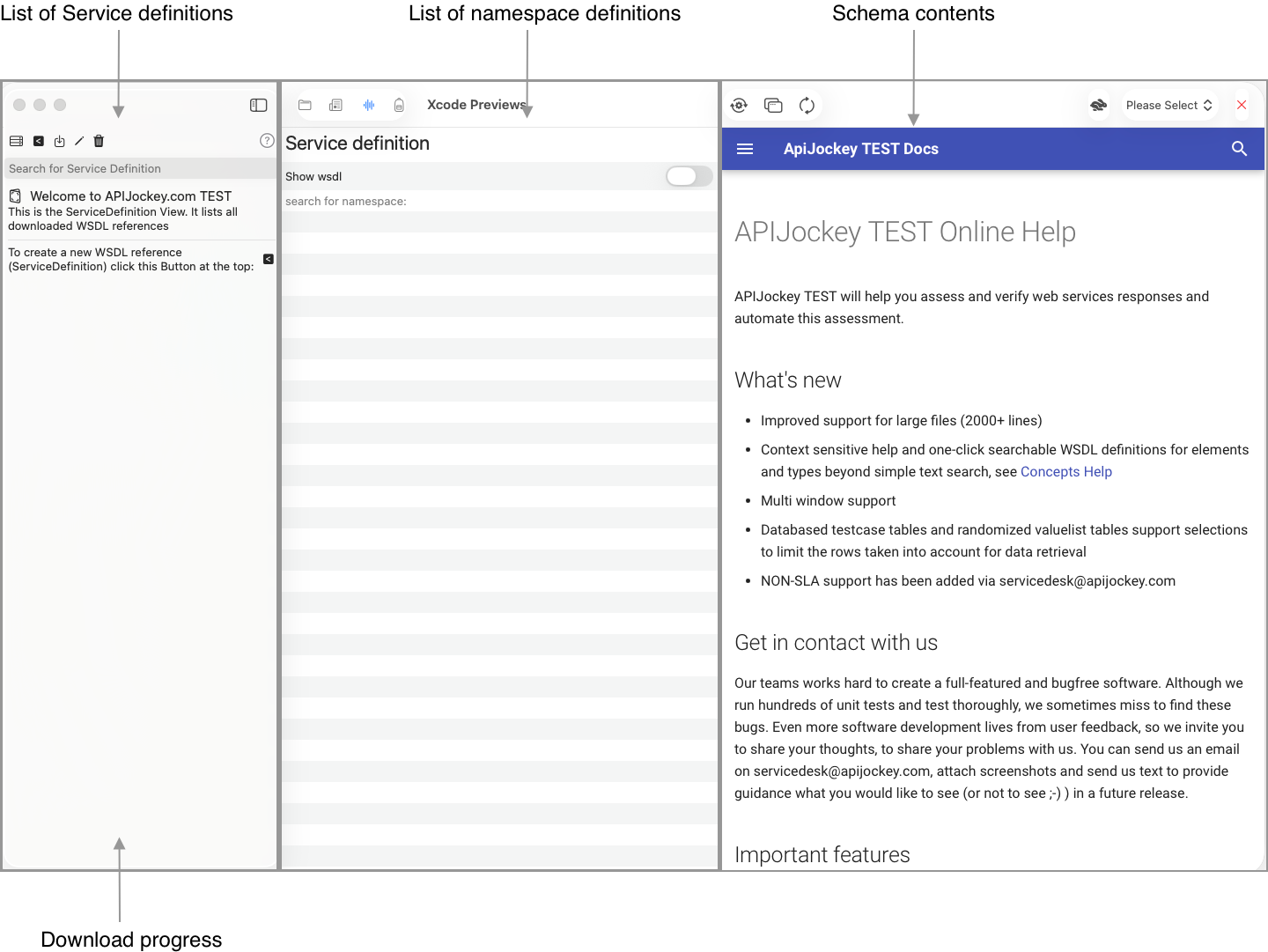 Service definition view