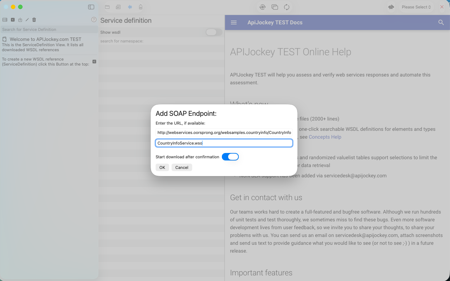 Button APIJockey Sidebar new endpoint