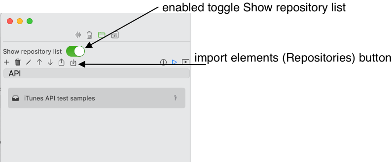 screenshot with button import repositories