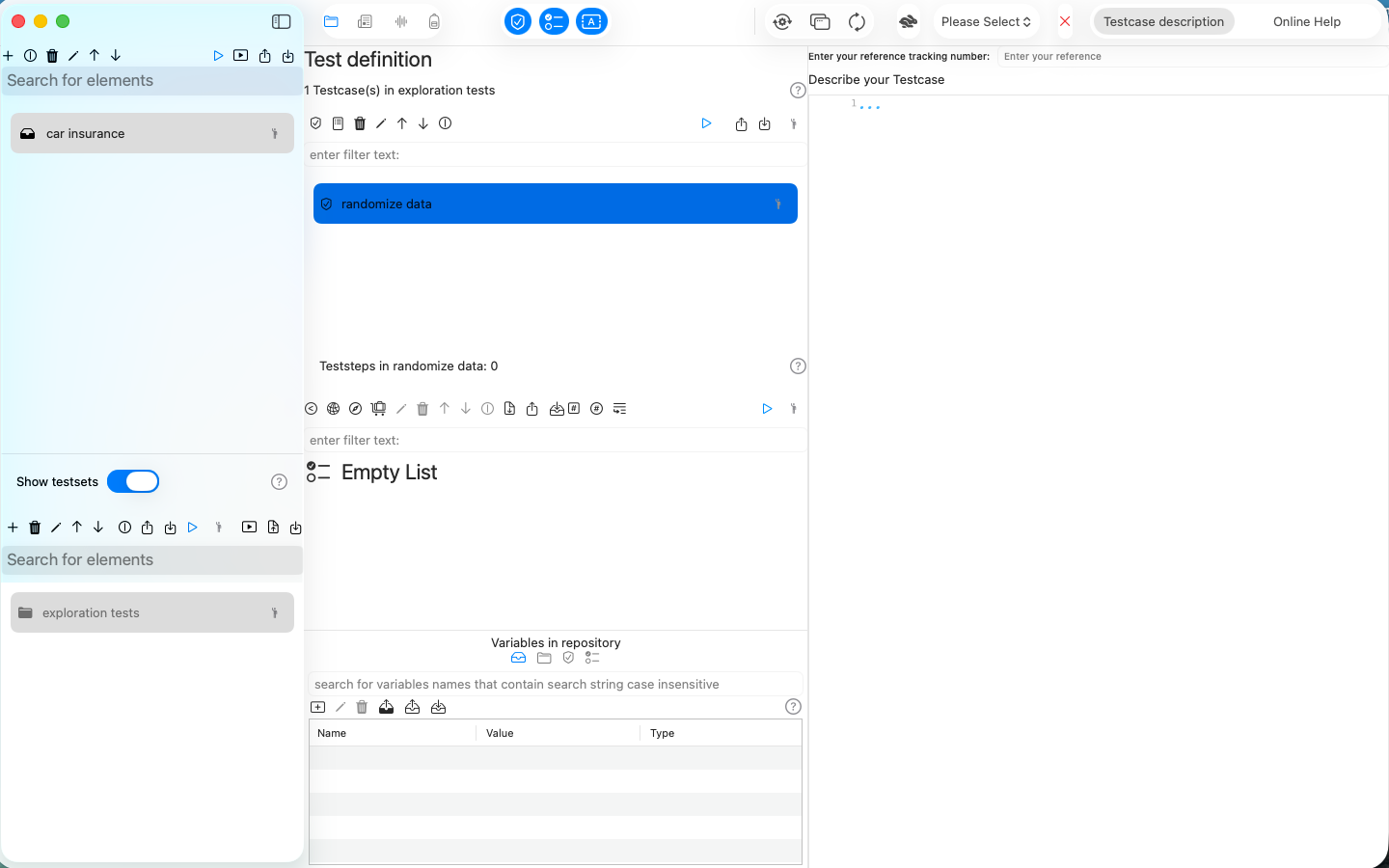 Test definition hierarchy